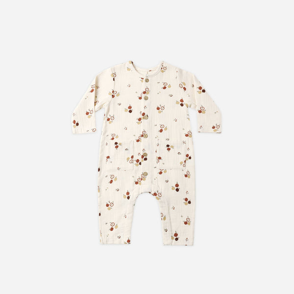 Quincy Mae - Pocketed Woven Jumpsuit - Apples