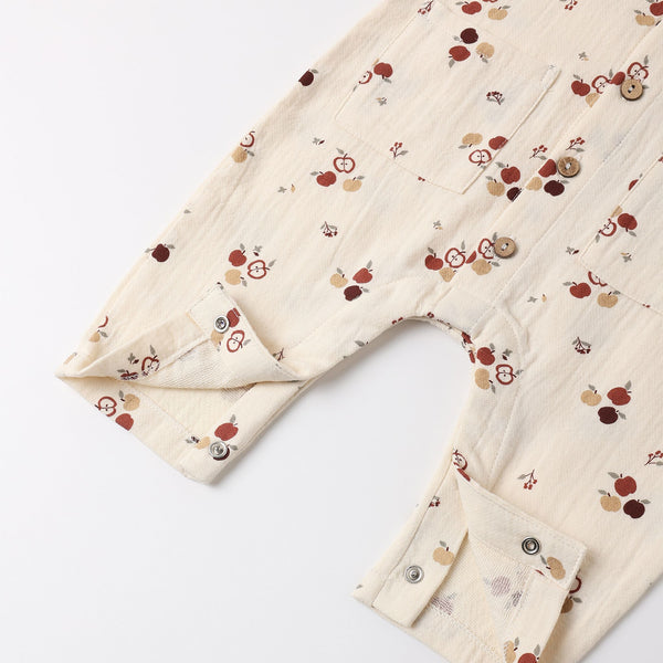 Quincy Mae - Pocketed Woven Jumpsuit - Apples