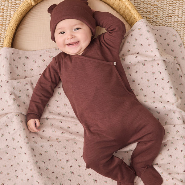 Quincy Mae - Pointelle Baby Blanket - Heart Ditsy