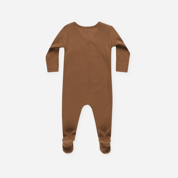 Quincy Mae -Pointelle Wrap Footie - Cinnamon