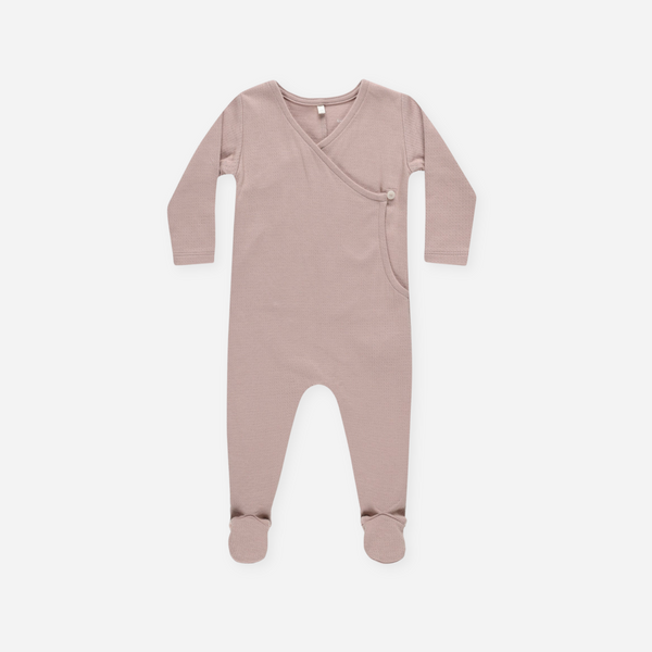 Quincy Mae - Pointelle Wrap Footie - Mauve