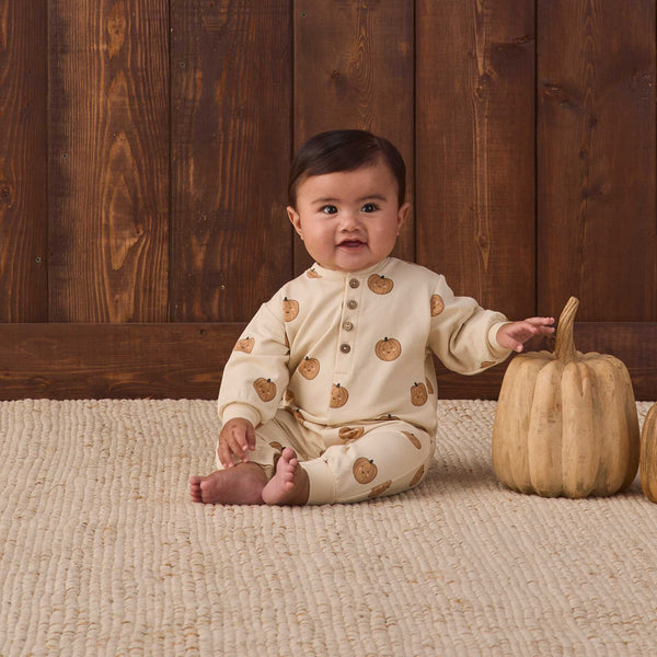 Quincy Mae - Relaxed Fleece Jumpsuit - Pumpkins