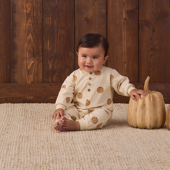 Quincy Mae - Relaxed Fleece Jumpsuit - Pumpkins