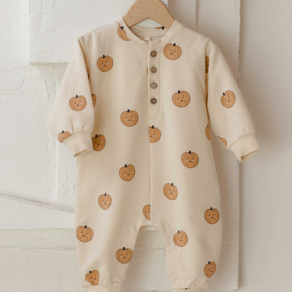 Quincy Mae - Relaxed Fleece Jumpsuit - Pumpkins