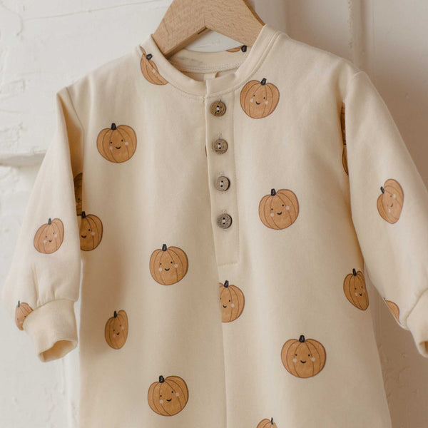 Quincy Mae - Relaxed Fleece Jumpsuit - Pumpkins