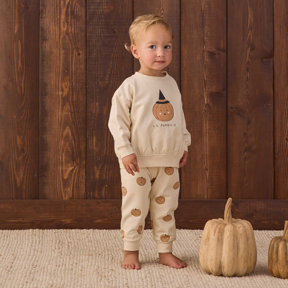 Quincy Mae - Relaxed Fleece Sweatpant - Pumpkins