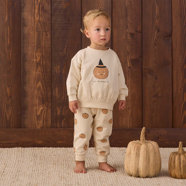 Quincy Mae - Relaxed Fleece Sweatpant - Pumpkins