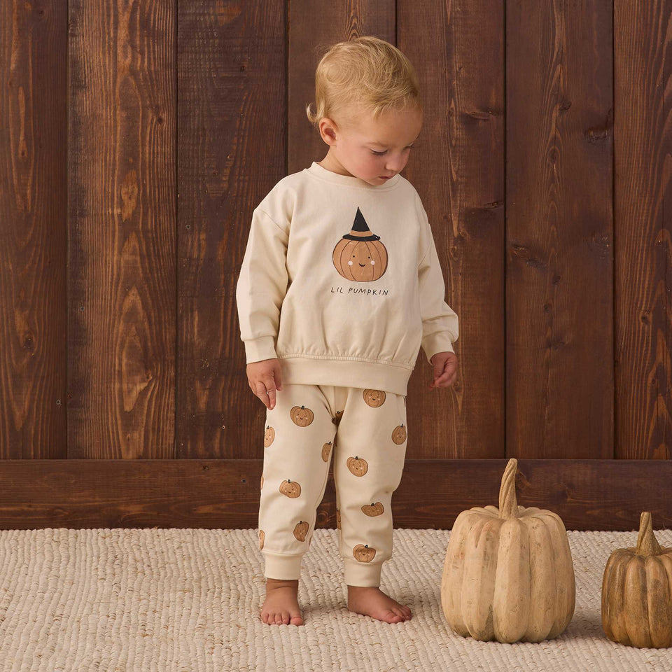 Quincy Mae - Relaxed Fleece Sweatpant - Pumpkins