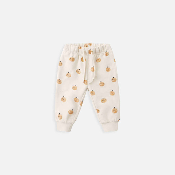 Quincy Mae - Relaxed Fleece Sweatpant - Smiley Pumpkins