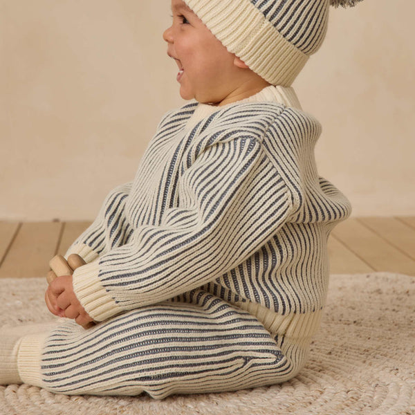 Quincy Mae - Relaxed Knit Sweater - Ocean