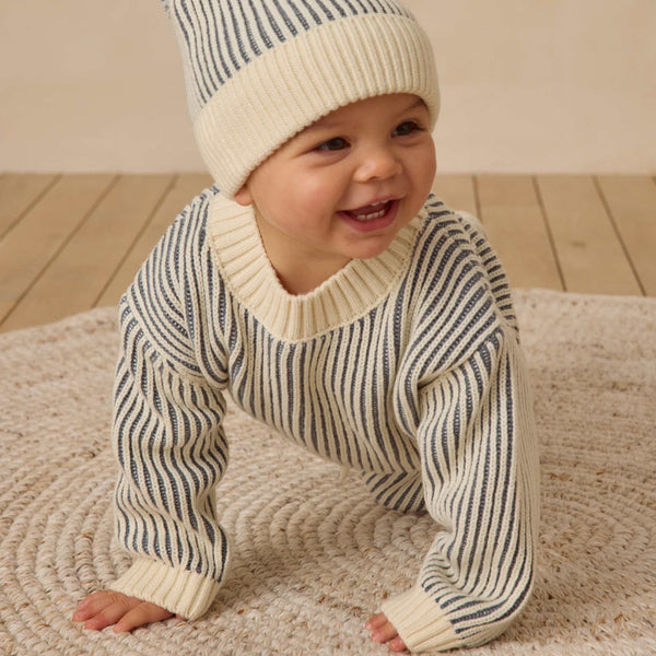 Quincy Mae - Relaxed Knit Sweater - Ocean