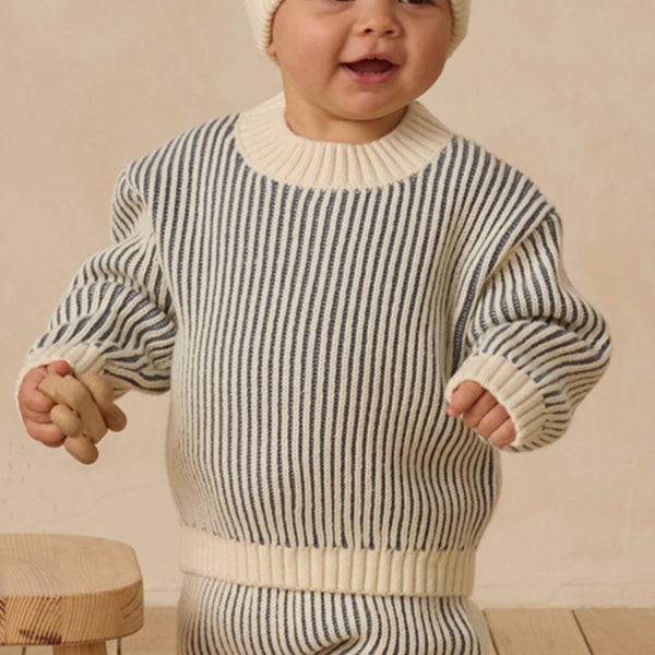 Quincy Mae - Relaxed Knit Sweater - Ocean