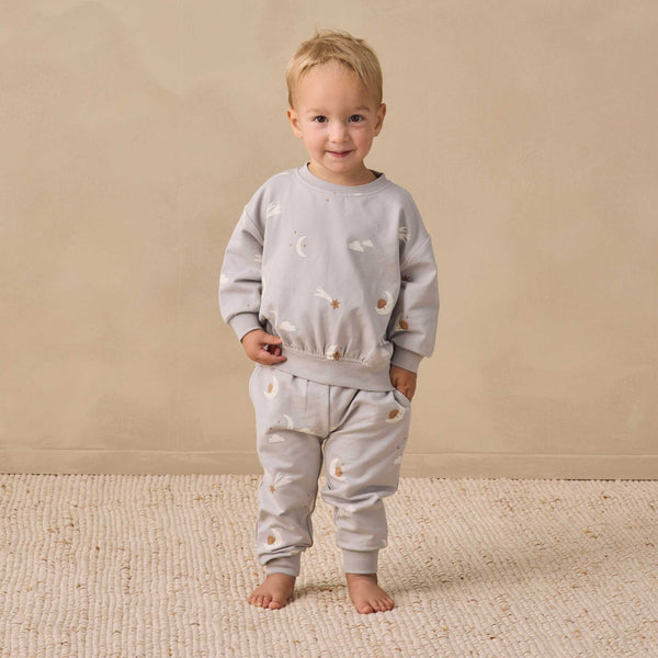 Quincy Mae - Relaxed Sweatpant Sky Friends