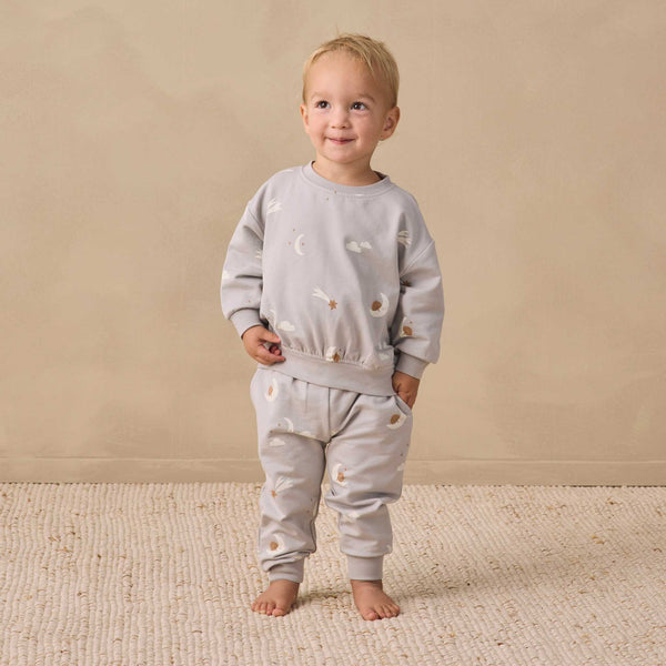 Quincy Mae - Relaxed Sweatpant Sky Friends