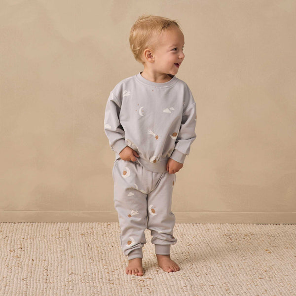 Quincy Mae - Relaxed Sweatpant Sky Friends