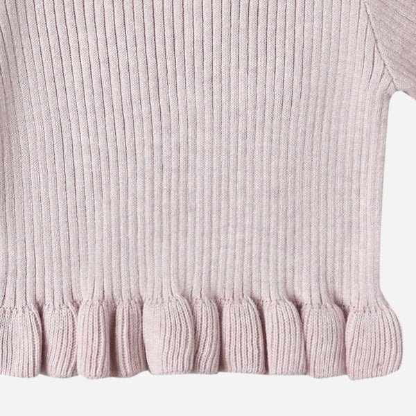 Quincy Mae - Rib Knit Peplum Top - Lilac