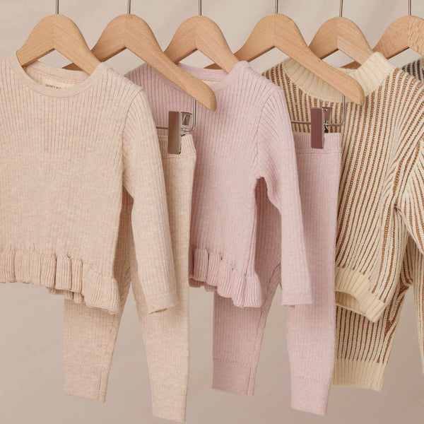 Quincy Mae - Rib Knit Peplum Top - Lilac