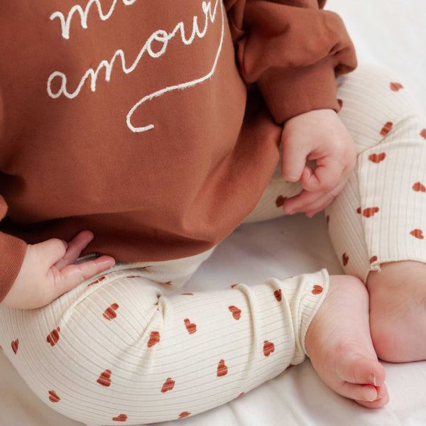 Quincy Mae - Ribbed Legging - Red Heart