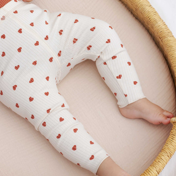Quincy Mae - Ribbed Legging - Red Heart