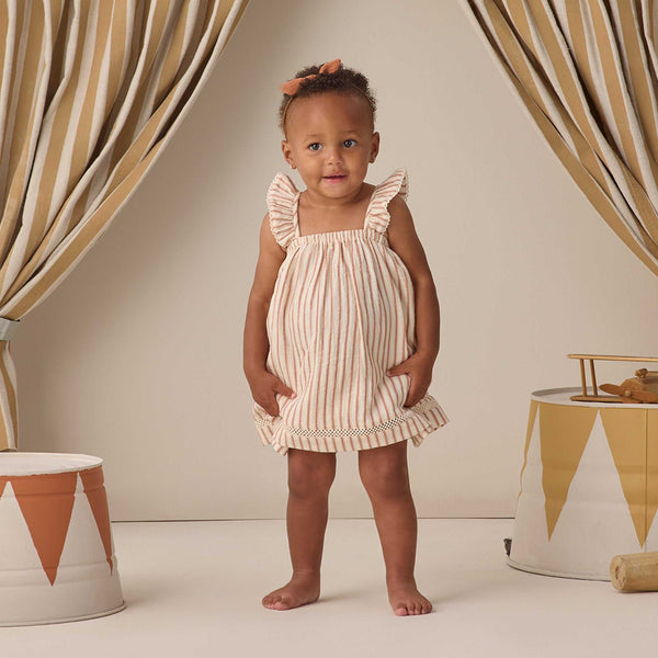Quincy Mae - Ruffle Tank Dress - Vintage Stripe