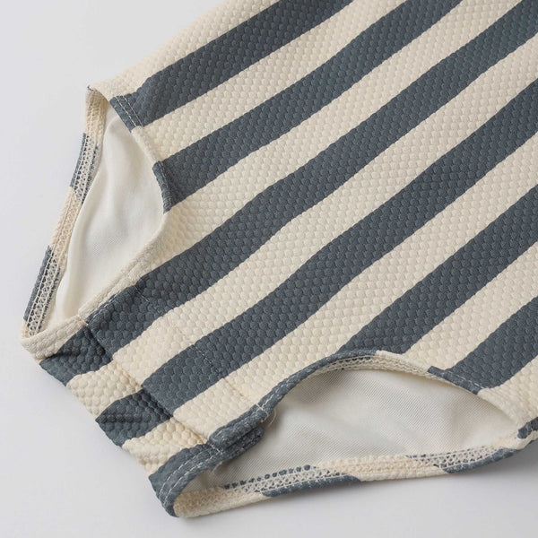 Quincy Mae - Scoop Back One-Piece Swimsuit - Retro Ocean Stripe