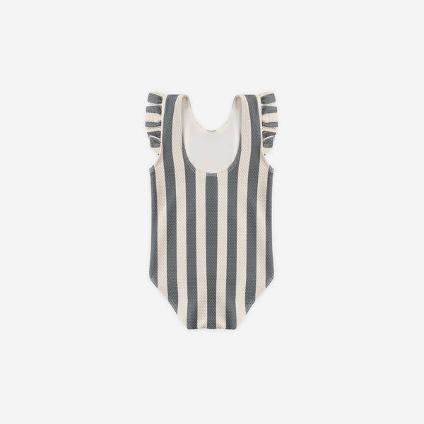 Quincy Mae - Scoop Back One-Piece Swimsuit - Retro Ocean Stripe