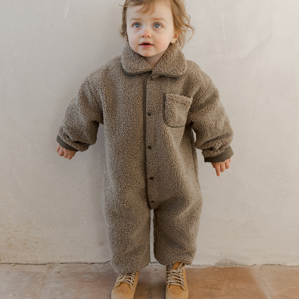 Quincy Mae - Shearling Jumpsuit - Olive