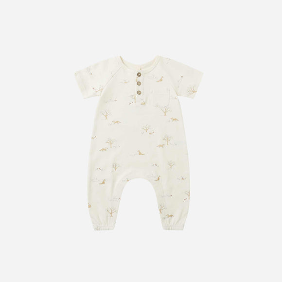 Quincy Mae - Short Sleeve Jumpsuit - Fox Land