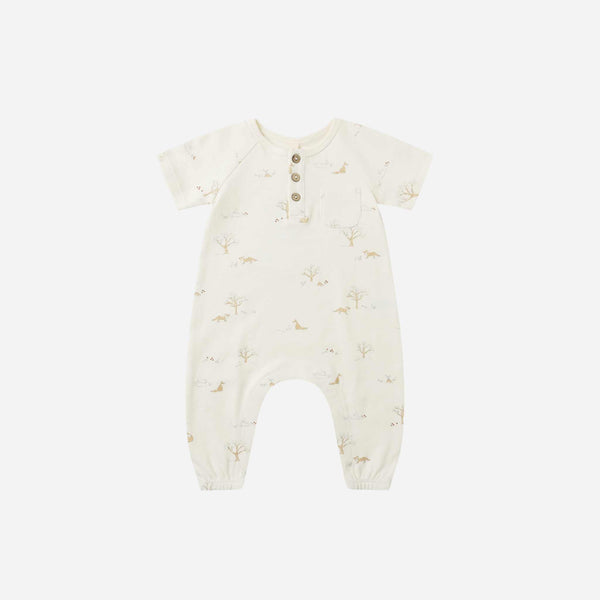 Quincy Mae - Short Sleeve Jumpsuit - Fox Land