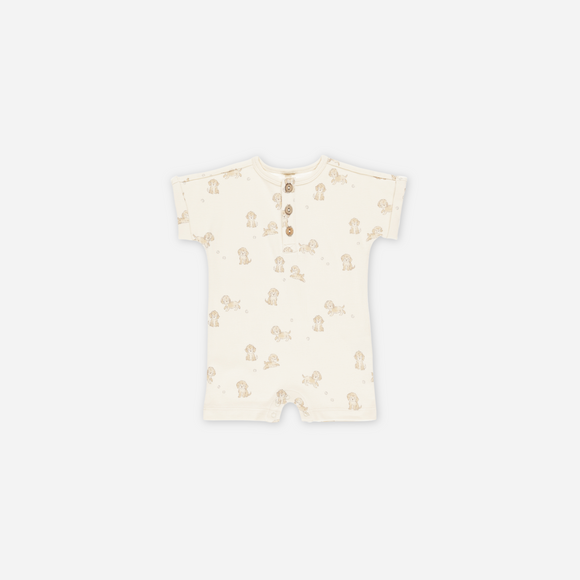 Quincy Mae - Short Sleeve Onepiece - Puppies