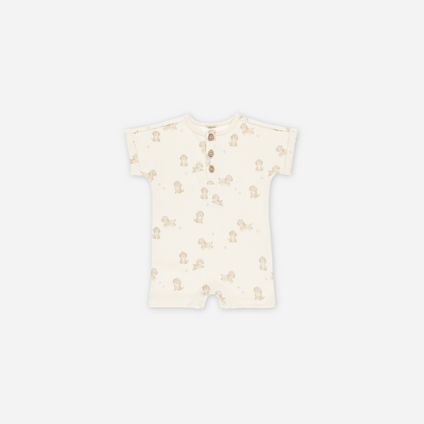 Quincy Mae - Short Sleeve Onepiece - Puppies