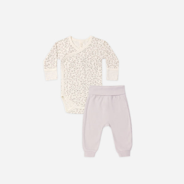 Quincy Mae - Side Snap Bodysuit + Pant Set - Floret