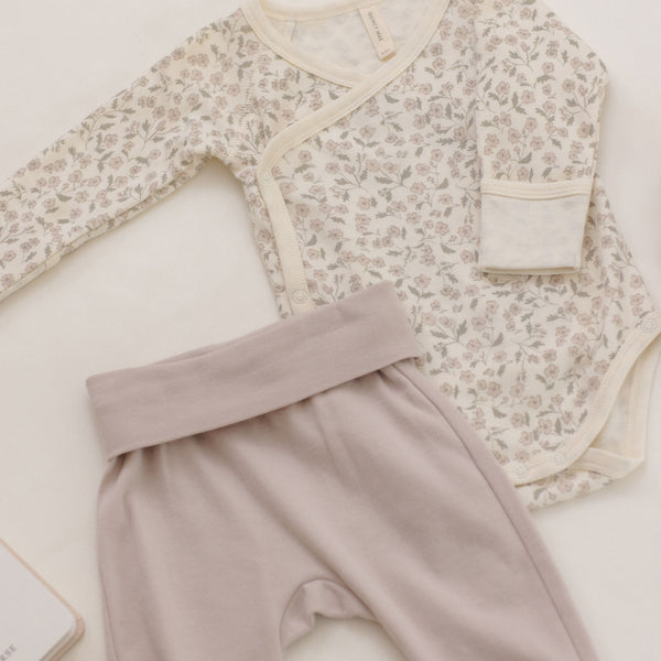 Quincy Mae - Side Snap Bodysuit + Pant Set - Floret