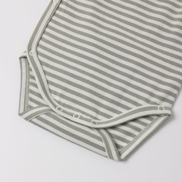 Quincy Mae - Side Snap Bodysuit + Pant Set - Laurel Stripe