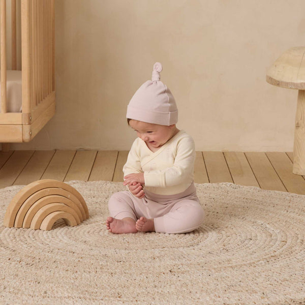 Quincy Mae - Side Snap Bodysuit + Pant Set - Snow Owls