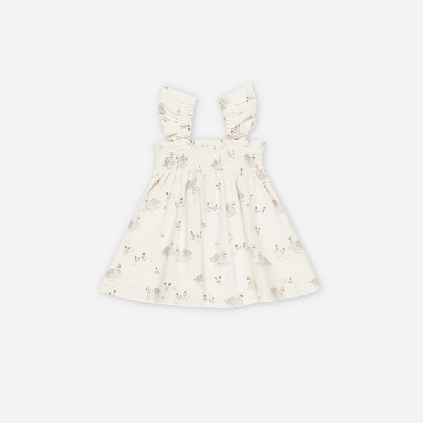 Quincy Mae - Smocked Jersey Dress - Swans