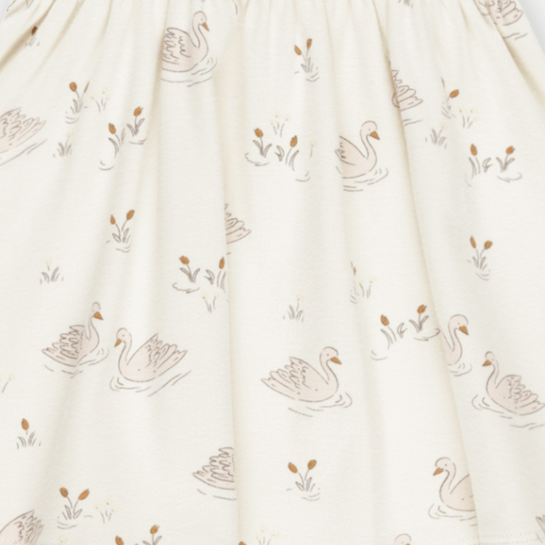 Quincy Mae - Smocked Jersey Dress - Swans