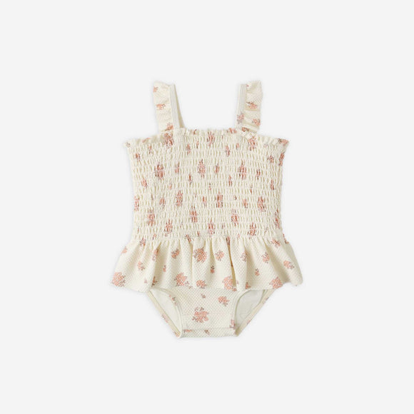Quincy Mae - Smocked One-Piece Swimsuit - Garden Rose