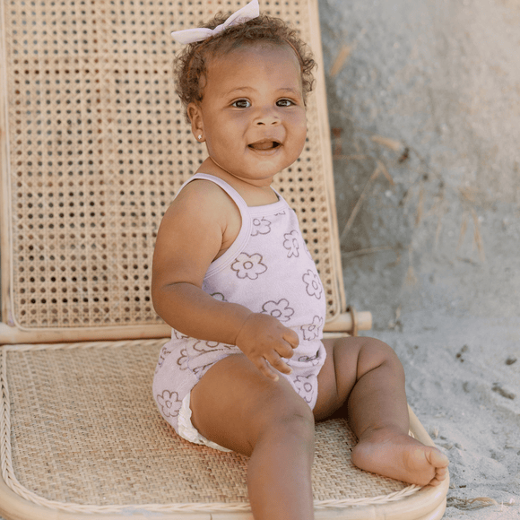 Quincy Mae - Terry Cinch Romper - Daisy