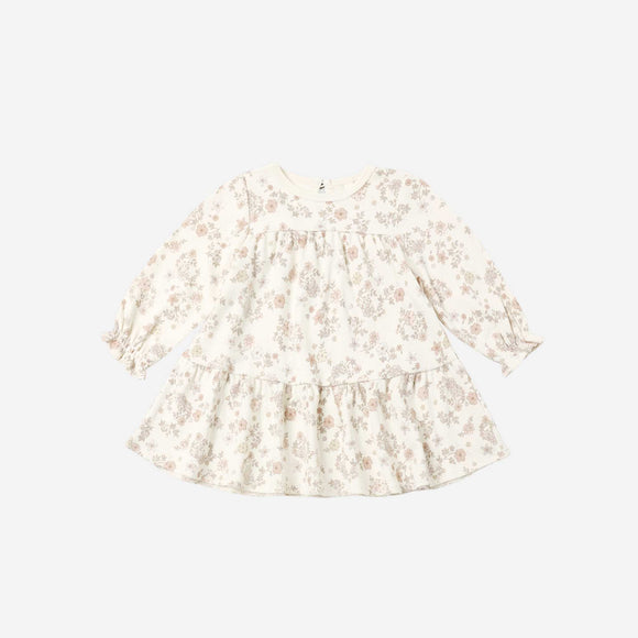 Quincy Mae - Tiered Jersey Dress Floral Vine