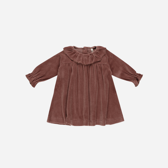 Quincy Mae - Velour Baby Dress - Cranberry