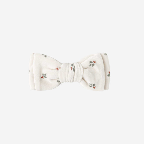 Quincy Mae - Velour Bow Headband - Holly Berry