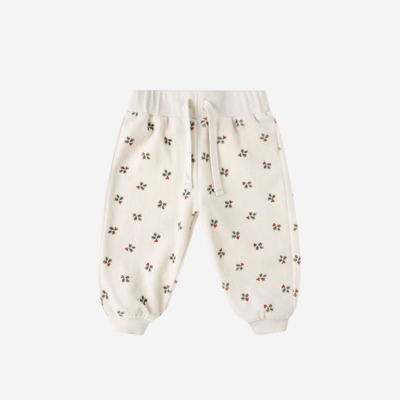 Quincy Mae - Velour Relaxed Sweatpant - Holly Berry