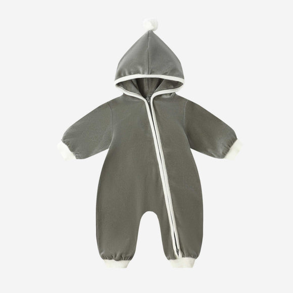 Quincy Mae - Velour Zip Jumpsuit - Forest