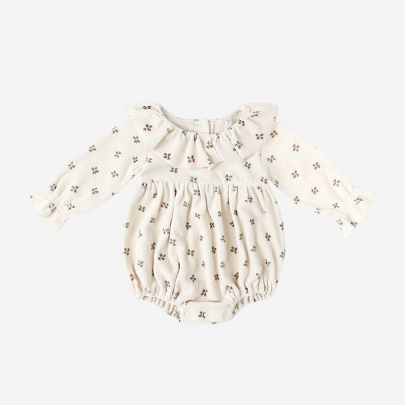 Quincy Mae - Wendy Romper - Holly Berry
