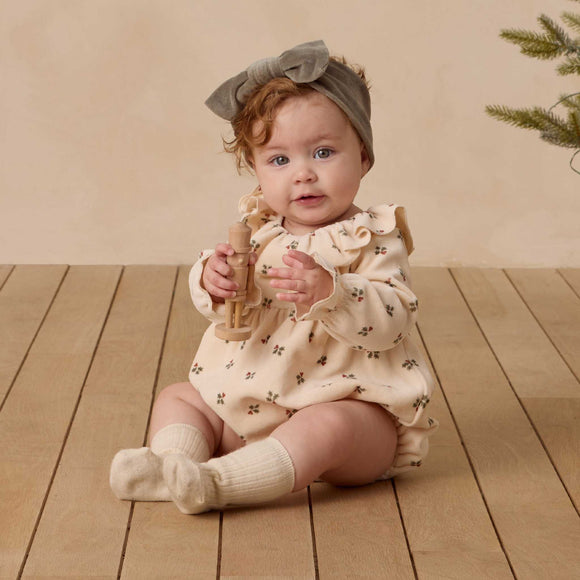 Quincy Mae - Wendy Romper - Holly Berry