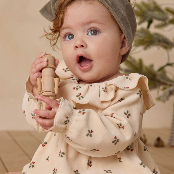 Quincy Mae - Wendy Romper - Holly Berry