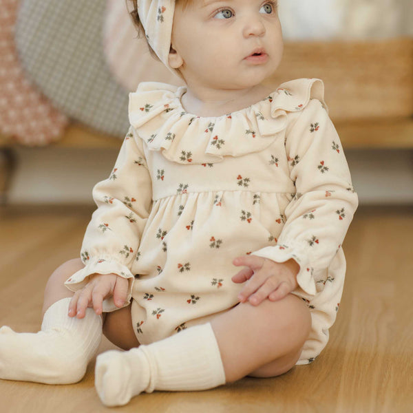 Quincy Mae - Wendy Romper - Holly Berry
