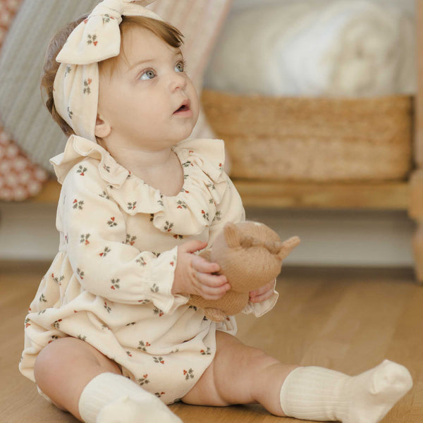 Quincy Mae - Wendy Romper - Holly Berry