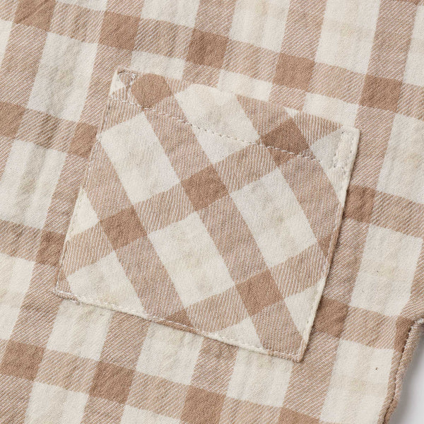 Quincy Mae - Woven Boxy Top Rustic Plaid